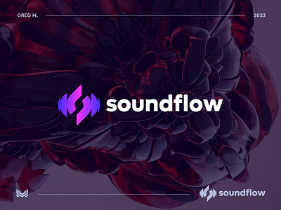 Soundflow logo concept abstract brand identity branding design electro gradient icon lettermark logo logo design logofolio logotype mark monogram music symbol tech technology wallpaper