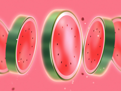 132 🍉 2d animation branding circle cj design green loop motion motion graphics pink seeds summer ui water watermelon