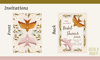 Bridal Shower Invitations boho colorful design graphic design greetingcard illustration procreate