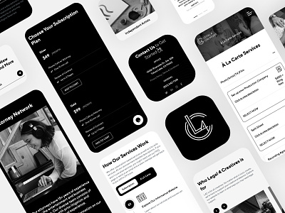 Legal 4 Creatives artists black and white creative entrepreneurs legal legal service mobile responsive monochrome music packages startups subscription trademarks