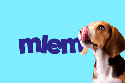 Mlem - Dogs supplements & food Logo Design dog dog logo dogs dogs logo letter letters logo logo design modern pet pet logo pets pets logo wordmark wordmark logo