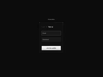 Login/Signup UI Concept app beta login ui webapp
