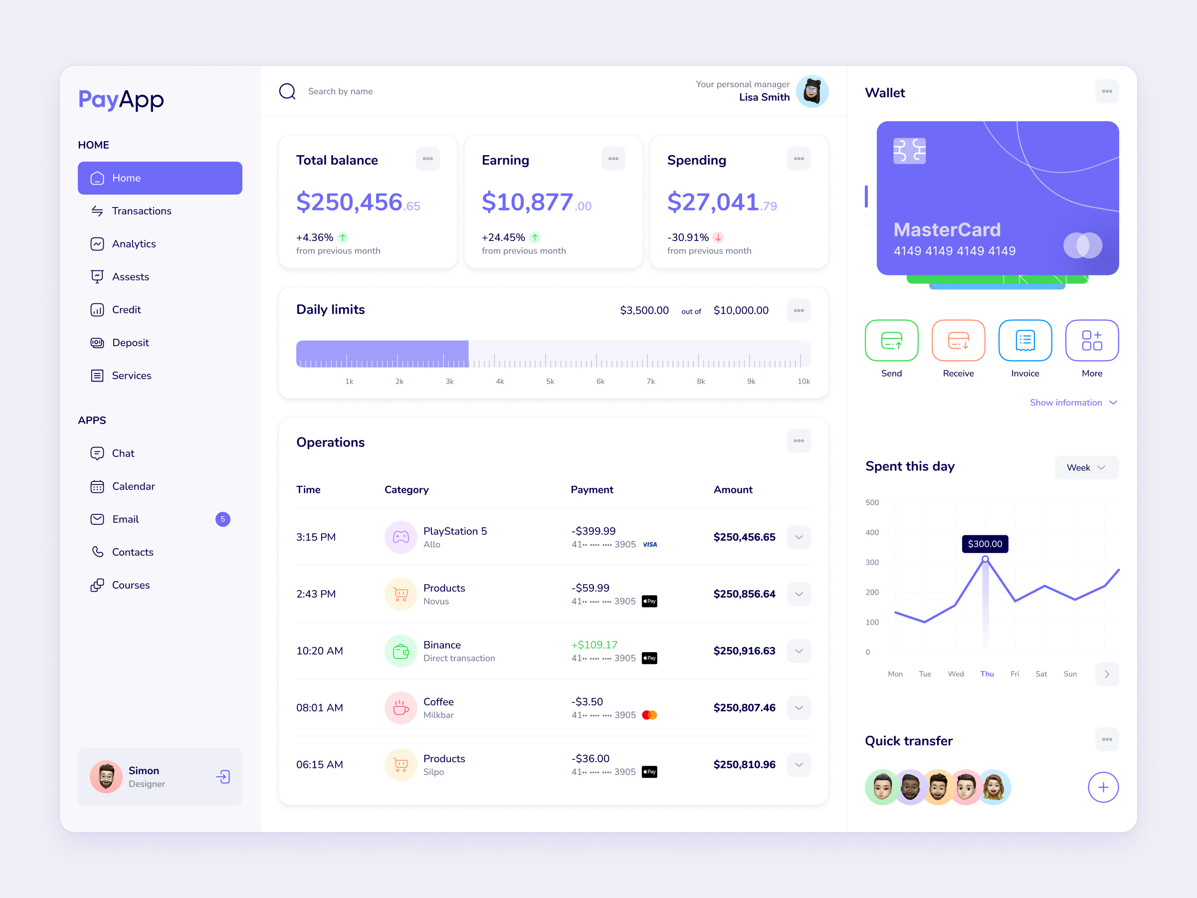 Payment dashboard by Aleksei Bykov for Lineup on Dribbble