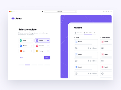 Astra Concept design experience onboarding ui user ux