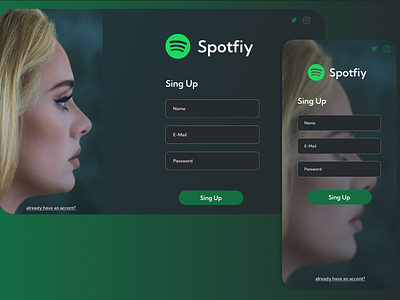 sing in /sing up design music music player sing in sing up ui ui design ux