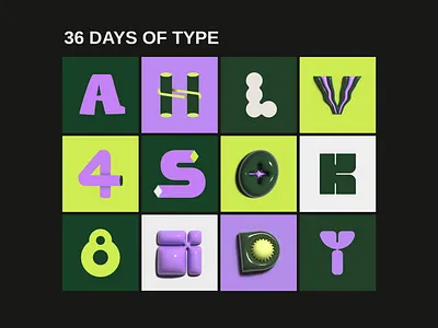36 days of type 2023 36 days 3d design flat design graphic design illustration simple type type challenge typography vector