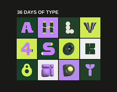 36 days of type 2023 36 days 3d design flat design graphic design illustration simple type type challenge typography vector