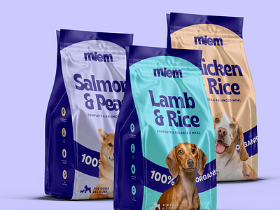 Mlem - Dogs food packaging design dog dog food dog packaging dogs letter letters logo logo design packaging pet pet food pets