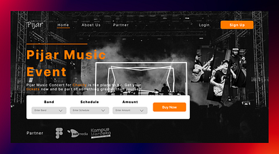 Pijar Music Event - Concert for Charity app con concert concert music idea pijar ui ui ux ux website