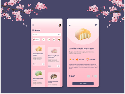 Asian Sweets Delivery App app asian food deliveryapp design snacks ui ux