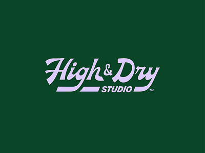 High & Dry Studio Wordmark branding cannabis dry hand lettered logo retro typography