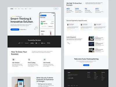 SAAS Finance Management Landing Page banking business business web finance fintech graphic design home landingpage management minimalist product saas saas web tech ui ui design uidex webdesign website