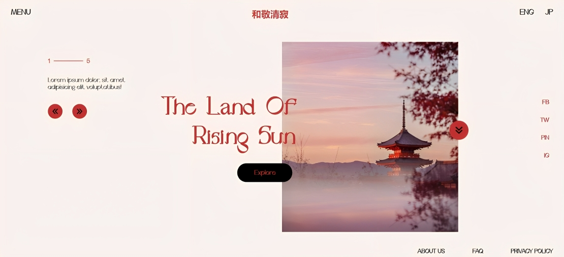 JAPAN LANDING PAGE css html japan ui