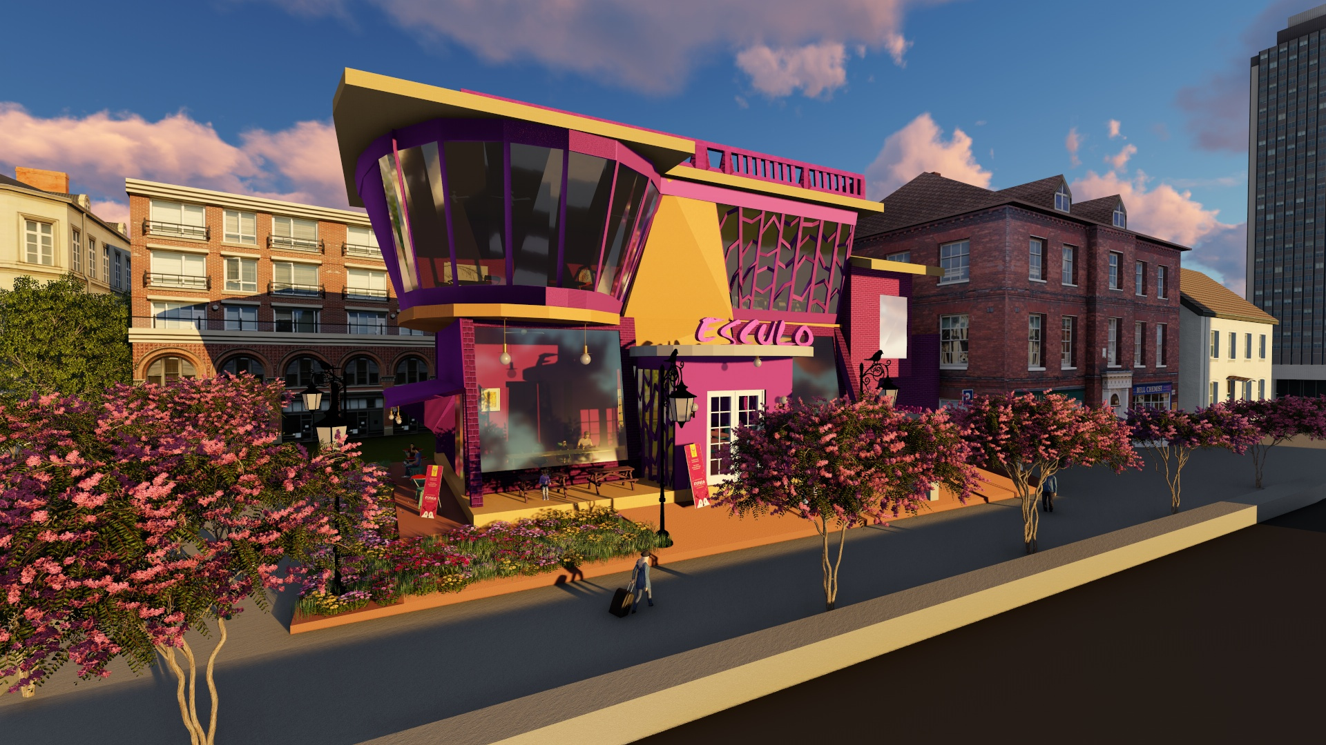 ESCULO Ice Cream Cafe 3D Facade Concept & Brand Identity