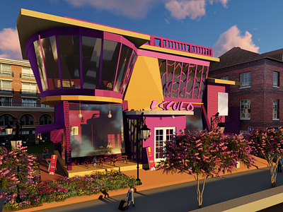 ESCULO Ice Cream Cafe 3D Facade Concept & Brand Identity