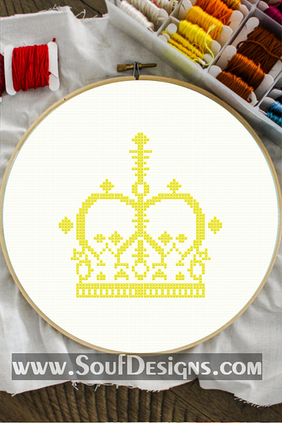 Royal Crown Embroidery Cross Stitch Pattern embroidery