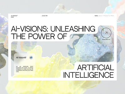 Landing page for AI-Visions 3d ai landing page minimalism