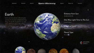 Space Discovery - Hero Page 2d 3d animation branding graphic design herosection isro landingpage logo moon motion graphics nasa newdesign planents planets space spacemission ui