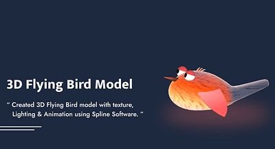 3D Flying Bird 3d animation design illustration vector