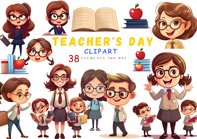 Teacher Day Clipart backtoschool clipart teacher watercolorclipart