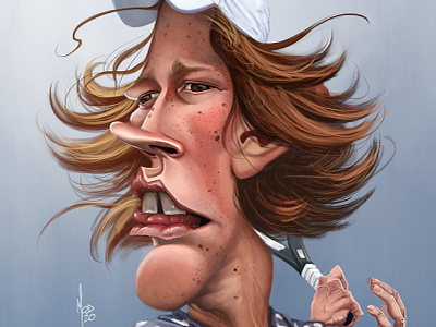 Tennis à gogo art caricature digitalpainting funny illustration janniksinner sport tennis