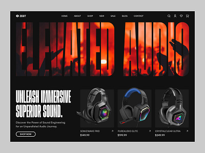 Headphone E-commerce Website clean ui design ecommerce headphone website headphones headphones gaming homepage minimal music sound ui ui design website