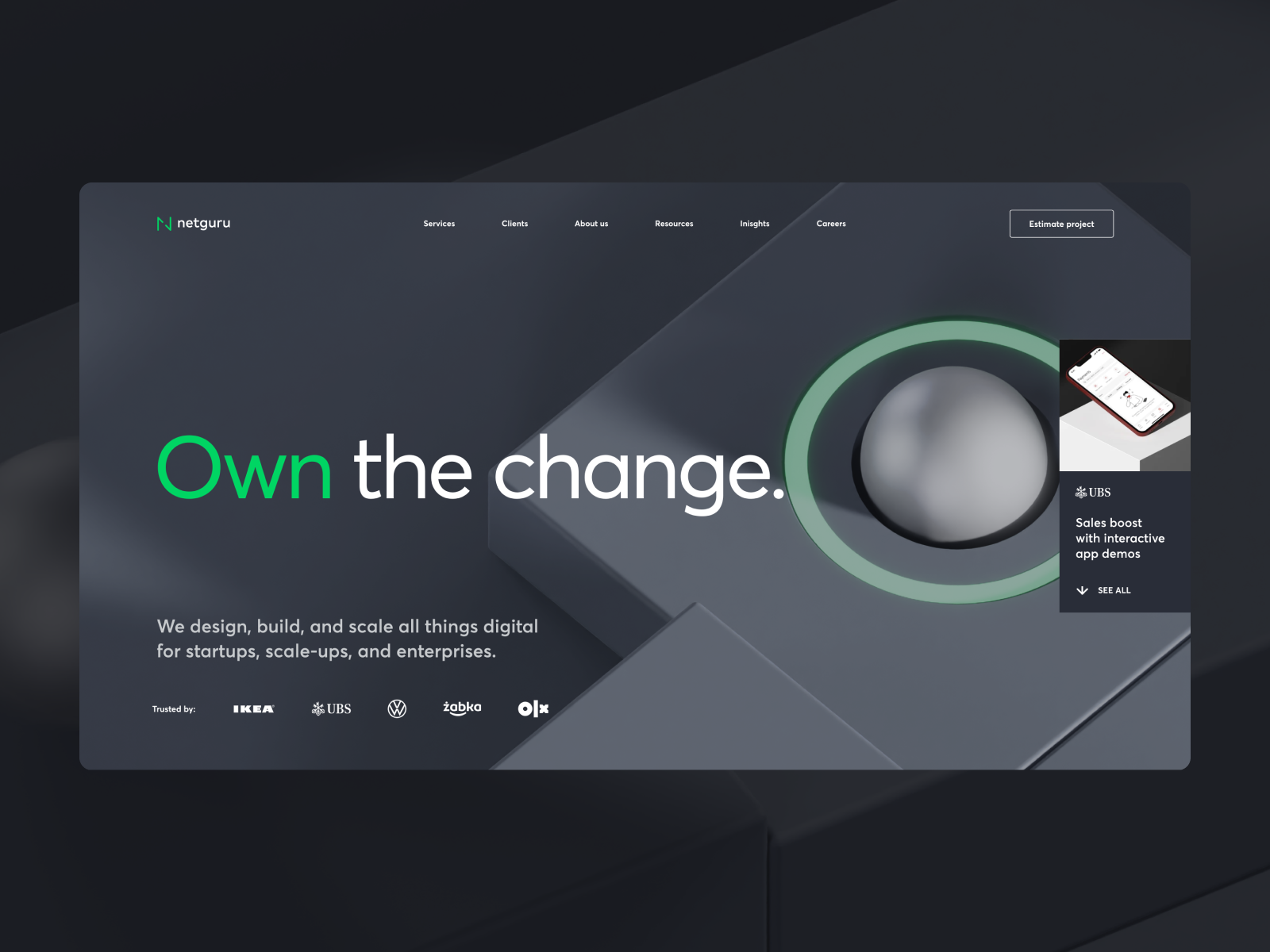 Netguru Homepage Reel animation business interaction reel software ui userinterface ux video webdesign website