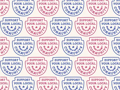 Support Local Badge badge hand lettered handmade local logo patriotic star sustainable