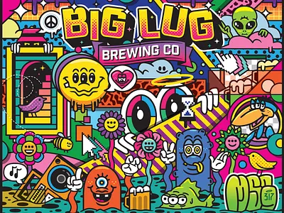 Daydream Believer adobe illustrator artwork beer character collage graphic design illustration msg317 mural vector weird