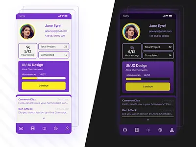 User page for online learning resource dark design figma learning light mobile study ui user page ux