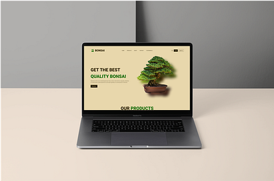 Bonsai selling website landing page UI design colors design grid system illustration landing page typography ui ux