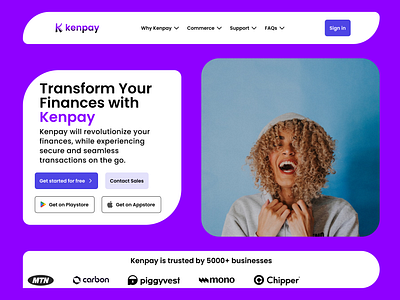 KENPAY - Fintech Website Project brand branding case study design designer finance fintech illustration inspiration kenpay landing page product product design productivity technology ui ui design ux ux research website