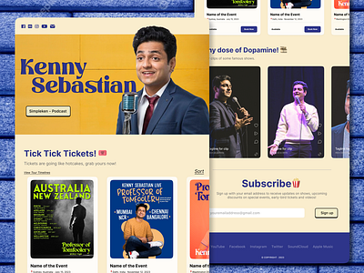 Landing Page of Kenny Sebastian 🎙️ app branding comedian design graphic design illustration landing page logo product design typography ui ux vector web webdesign website