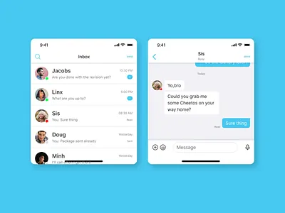 Day 013 - Direct Message 2d app chat dailyui dailyui013 inbox ios message mobile ui