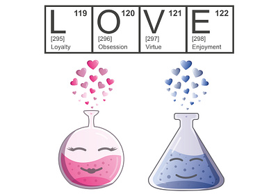 Love chemistry bubble chemistry design fantasy heart illustration love vial