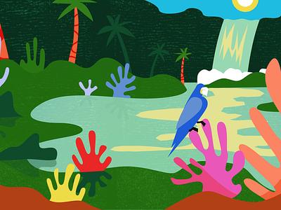 Agua De Beber - Jungle Fauna amazon animation beachy bird brazil bright colorful design fauna fun happy jungle mograph musicvideo palmtree parrot south america summer tropical waterfall