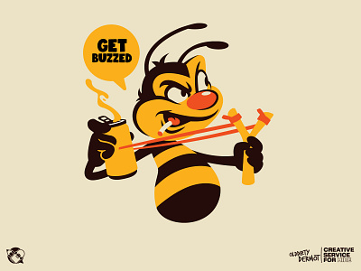 Buzzed WIP bee beer character design graphics illustration t shirt design vector vector design