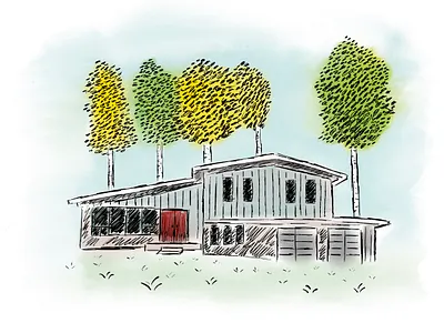 Home Beneath the Aspen graphic design illustration