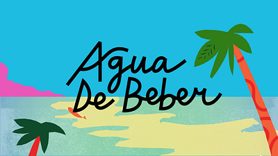 Agua De Beber - Title Type agua de beber angular animation birds blue bright fish happy heat mograph ocean palm tree sea spanish summer sun texture typography vacation warm