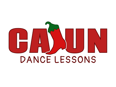 Cajun Dance Lessons Logo branding cajun chili pepper dance lesson design figma graphic design illustration logo red