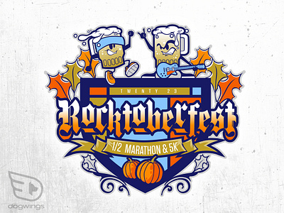 Rocktober logo concepts beer cartoon chipdavid dogwings drawing fall illustration logo octoberfest pumpkin rocktoberfest vector
