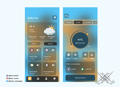 Smart Home App app design graphic design ui