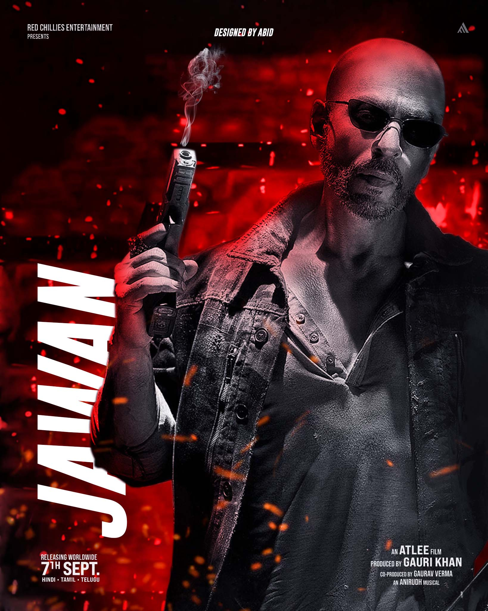 JAWAN Fanmade Poster Design 🔥 artwork design grapicsdesign jawan jawan poster movie poster photo editing photoshop poster design srk