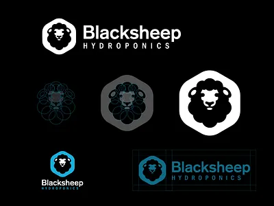 Blacksheep animal black face grid hexa hydroponic logo nature shape sheep simple
