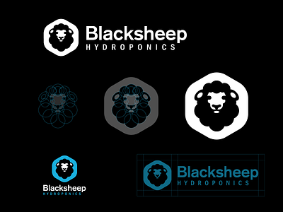 Blacksheep animal black face grid hexa hydroponic logo nature shape sheep simple