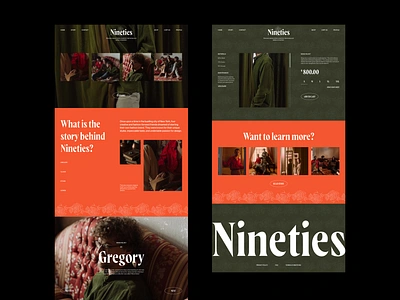 Nineties - Website about branding contact design ecommerce fashion logo mobile product details ui ux web design website