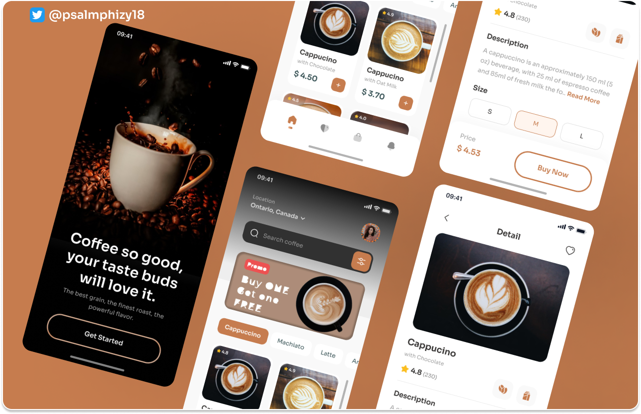 Coffee App UI Design by Taiwo Adegbule on Dribbble