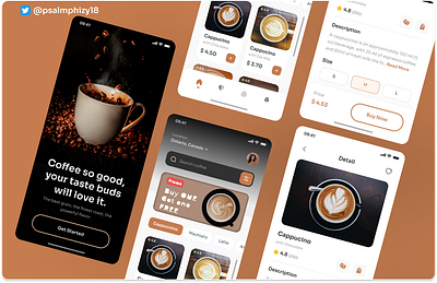 Coffee App UI Design figma productdesign ui ux