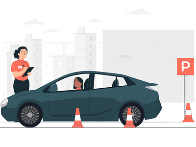 Driving School: Behind the Wheel Practice 2d 2d animation after effects animation character character design explainer explainer video graphic design loop motion graphics vector video