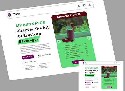 Daily UI Challenge (3) drinks design landing page app appdesign branding cold drinks menu design drink drinkable drinks drinks menu graphic design juice menu menu shake shake ui uiux uiux design ux
